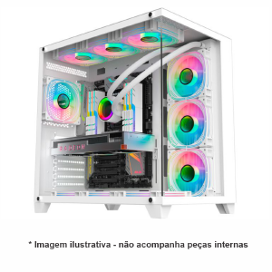 GABINETE GAMER K-MEX CG-W2J1 AQUARIO GHOST SHARK WHITE ATX