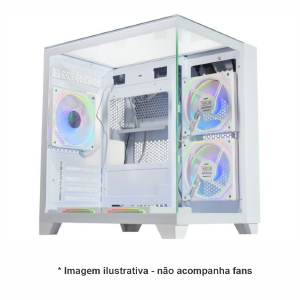 GABINETE GAMER K-MEX CG-W725 AQUARIO VISAO MICRO WHITE