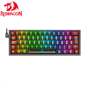 TECLADO GAMER MECANICO USB REDRAGON FIZZ K617CTB-RGB PRETO