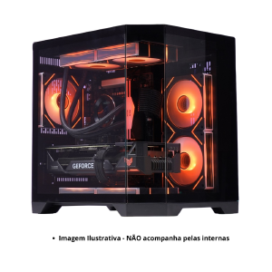 GABINETE GAMER K-MEX CG-01KV AQUARIO ANGULO DYNAMIC S/ TELA - PRETO
