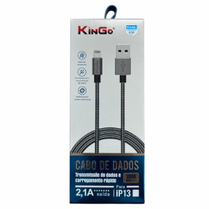 CABO DE DADOS USB / LIGHTNING IPHONE 5 METALIZADO KINGO