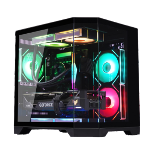 GABINETE GAMER K-MEX CG-01KV AQUARIO ANGULO DYNAMIC S/ TELA - PRETO