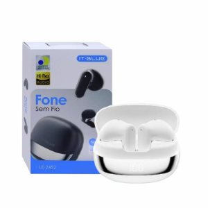 FONE DE OUVIDO C/ BLUETOOTH 5.4 IT-BLUE LE-2452 BRANCO