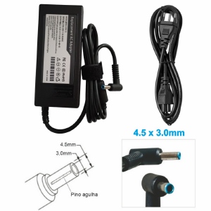 FONTE CARREGADOR NOTEBOOK COMPATIVEL HP 19,5 3,33A 4,5X3,0MM AZUL  (B)
