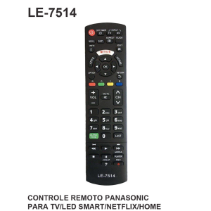 CONTROLE REMOTO COMPATIVEL P/ TV PANASONIC C/ SMART / NETFLIX / HOME LELONG LE-7514 (39)