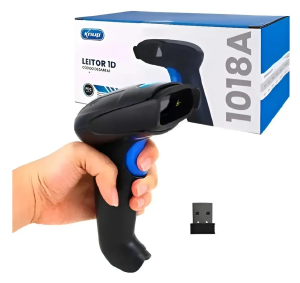 LEITOR DE CODIGO DE BARRAS SEM FIO USB 1D KNUP KP-1018A