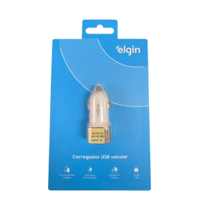 CARREGADOR VEICULAR 2 USB 10W ELGIN 46RCV2USB000