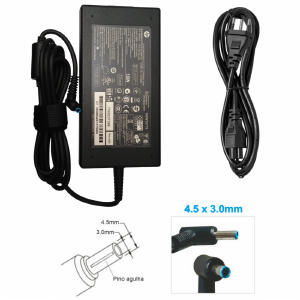 FONTE CARREGADOR NOTEBOOK COMPATIVEL HP GAMER 19,5V 6,15A 4,5X3,0MM 120W PINO AZUL F3/H13 (A)