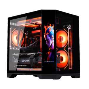 GABINETE GAMER K-MEX CG-02KV AQUARIO ANGULO DYNAMIC C/ TELA - PRETO