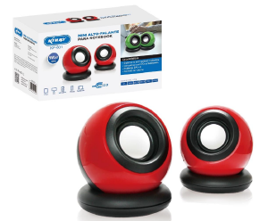 CAIXA DE SOM 2.0 KNUP MINI 5WX2 RMS KP-601 VERMELHO
