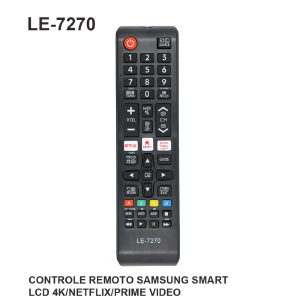 CONTROLE REMOTO COMPATIVEL P/ TV SAMSUNG 4K C/SMART / NETFLIX / PRIME VIDEO LELONG LE-7270 (8)