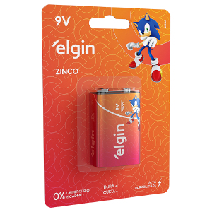 BATERIA ZINCO-CARVÃO 9V ELGIN BLISTER C/1UN