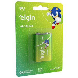BATERIA ALCALINA 9V ELGIN BLISTER C/1UN