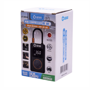 MINI COMPRESSOR DE AR PORTÁTIL 150 PSI DIGITAL RECARREGÁVEL LOTUS LT-A524