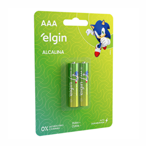 PILHA ALCALINA AAA (3A) ELGIN BLISTER C/2UN LR03