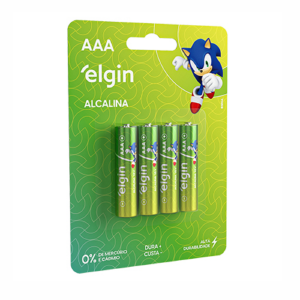 PILHA ALCALINA AAA (3A) ELGIN BLISTER C/4UN LR03
