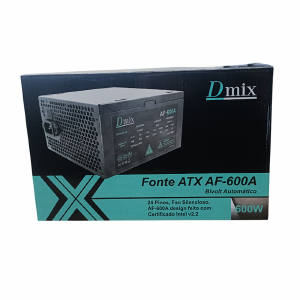 FONTE ATX 600W  BIVOLT  / FAN 140MM / C/4 SATA DMIX AF-600