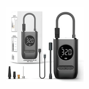 MINI COMPRESSOR DE AR PORTÁTIL 150 PSI DIGITAL RECARREGÁVEL AJ-S03-H