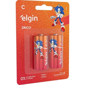PILHA ZINCO-CARVÃO C ELGIN BLISTER C/2UN R14