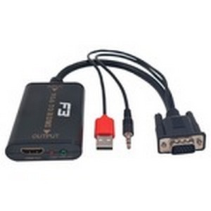 CABO CONVERSOR VGA P/ HDMI C/ AUDIO F3 USB-JC-AD-VGA