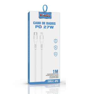 CABO DE DADOS TIPO-C / LIGHTNING IPHONE PD 27W / TRANÇADO/ KINGO
