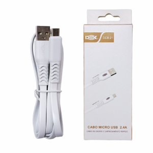 CABO DE DADOS USB / MICRO USB V8 2,4A / 5V 1,2 METROS DEX DCB-21