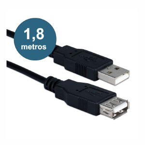 CABO USB 2.0 EXTENSOR 1,8 METROS