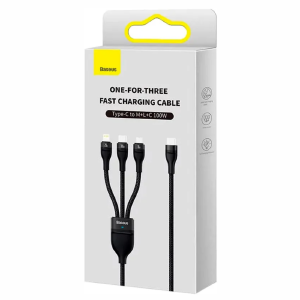 CABO DE DADOS 3 IN 1 TIPO-C / LIGHTNING / MICRO USB / TIPO-C 100W 1,5 METROS BASEUS CASS030201  X