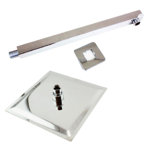 CHUVEIRO QUADRADO A GÁS 20X20 VDC-02-PP INOX 304 PRATA