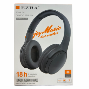 FONE HEADFONE C/ BLUETOOTH 5.4 EZRA EZ-O51 CINZA