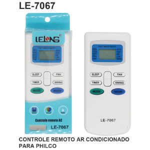 CONTROLE REMOTO P/ AR CONDICIONADO COMPATIVEL PHILCO LELONG LE-7067 (5)