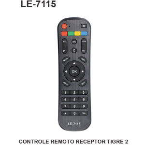 CONTROLE REMOTO P/ RECEPTOR COMPATIVEL UNITV S1 / TIGRE 2 LELONG LE-7115 (19)