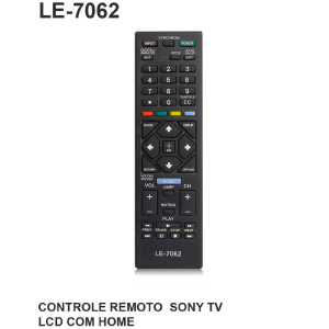 CONTROLE REMOTO COMPATIVEL P/ TV SONY C/ HOME LELONG LE-7062 (64)
