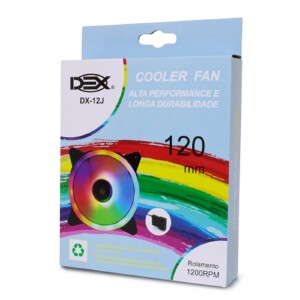 COOLER FAN 120MM DUPLA FACE RGB RAINBOW DEX DX-12J