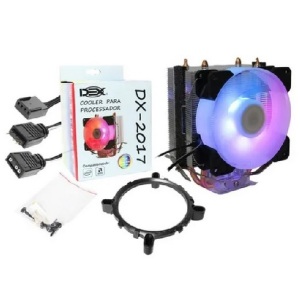 COOLER PROCESSADOR UNIVERSAL C/6 LED ARGB AMD/INTEL DEX DX-2017 (FM1/FM2/AM2/AM3/775/115X/1366/2011*)