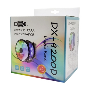 COOLER PROCESSADOR UNIVERSAL DUPLO FAN C/ LED DEX DX-9200D (FM1/2/2+/AM2/AM3/3+/AM4/775/115X/1200/1366/1700/2011/2066)
