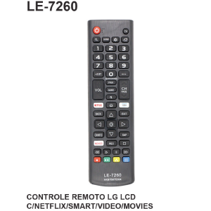 CONTROLE REMOTO COMPATIVEL P/ TV LG C/ NETFLIX / SMART / VIDEO / MOVIES  LELONG LE-7260 (22)
