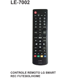 CONTROLE REMOTO COMPATIVEL P/ TV LG SMART / REC / FUTEBOL / HOME LELONG LE-7002 (49)