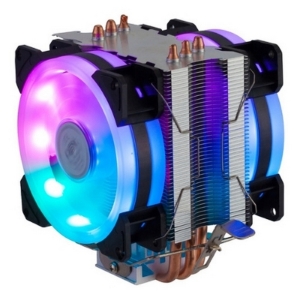 COOLER PROCESSADOR UNIVERSAL C/ LED RGB AMD/INTEL DEX DX-9107D (FM1/2/2+/AM2/AM3/3+/775/115X/1200/1366/1700/2011)