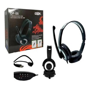 FONE HEADSET GAMER C/ MICROFONE / USB / DEX DF-55  (KIT c/ 15 UN.)