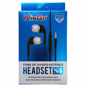 FONE DE OUVIDO P2 INTRA AURICULAR KINGO S4 PRETO