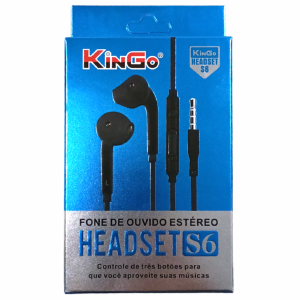 FONE DE OUVIDO P2 INTRA AURICULAR KINGO S6 PRETO