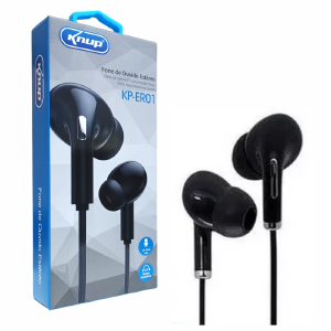 FONE DE OUVIDO P2 INTRA AURICULAR KNUP ER01 PRETO