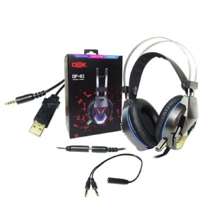 FONE HEADSET GAMER C/ MICROFONE / P3 / C/ PLUG USB PARA LUZ DEX DF-83