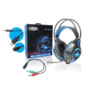 FONE HEADSET GAMER C/ MICROFONE / P3 / C/ PLUG USB PARA LUZ DEX DF-85