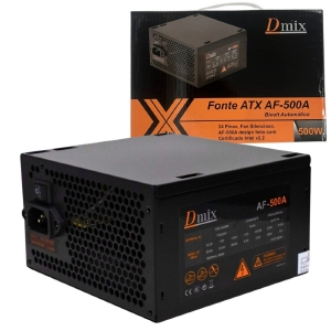FONTE ATX 500W BIVOLT AUTOMATICA / FAN 120MM / DMIX AF-500A