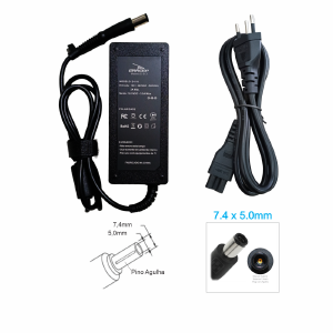 FONTE CARREGADOR NOTEBOOK COMPATIVEL HP 18,5V 3,5A 7,4X5,0MM GRASEP D-513