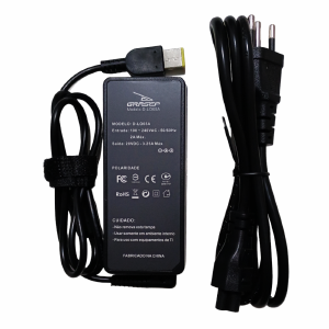 FONTE CARREGADOR NOTEBOOK COMPATIVEL LENOVO 20V 3,25A TIPO USB QUADRADO 65W GRASEP D-LO65A (B)