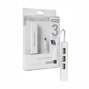 HUB USB TIPO-C C/ 3 PORTAS USB + 1 PORTA RJ45