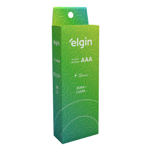 PILHA ALCALINA AAA (3A) ELGIN TUBO C/24UN LR03